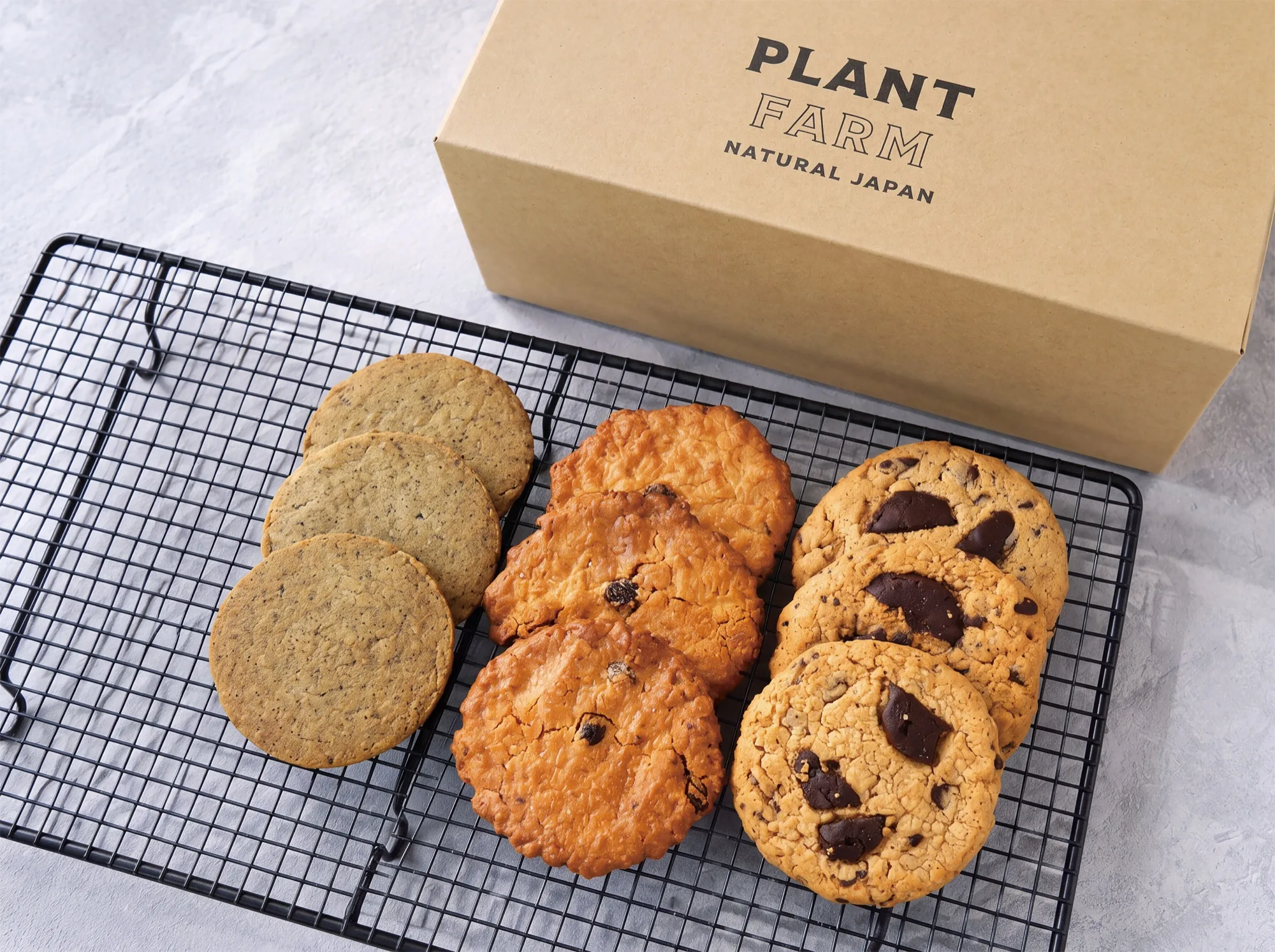 Assorted Cookie Box with nine cookies in three flavors and the Plant Farm gift box